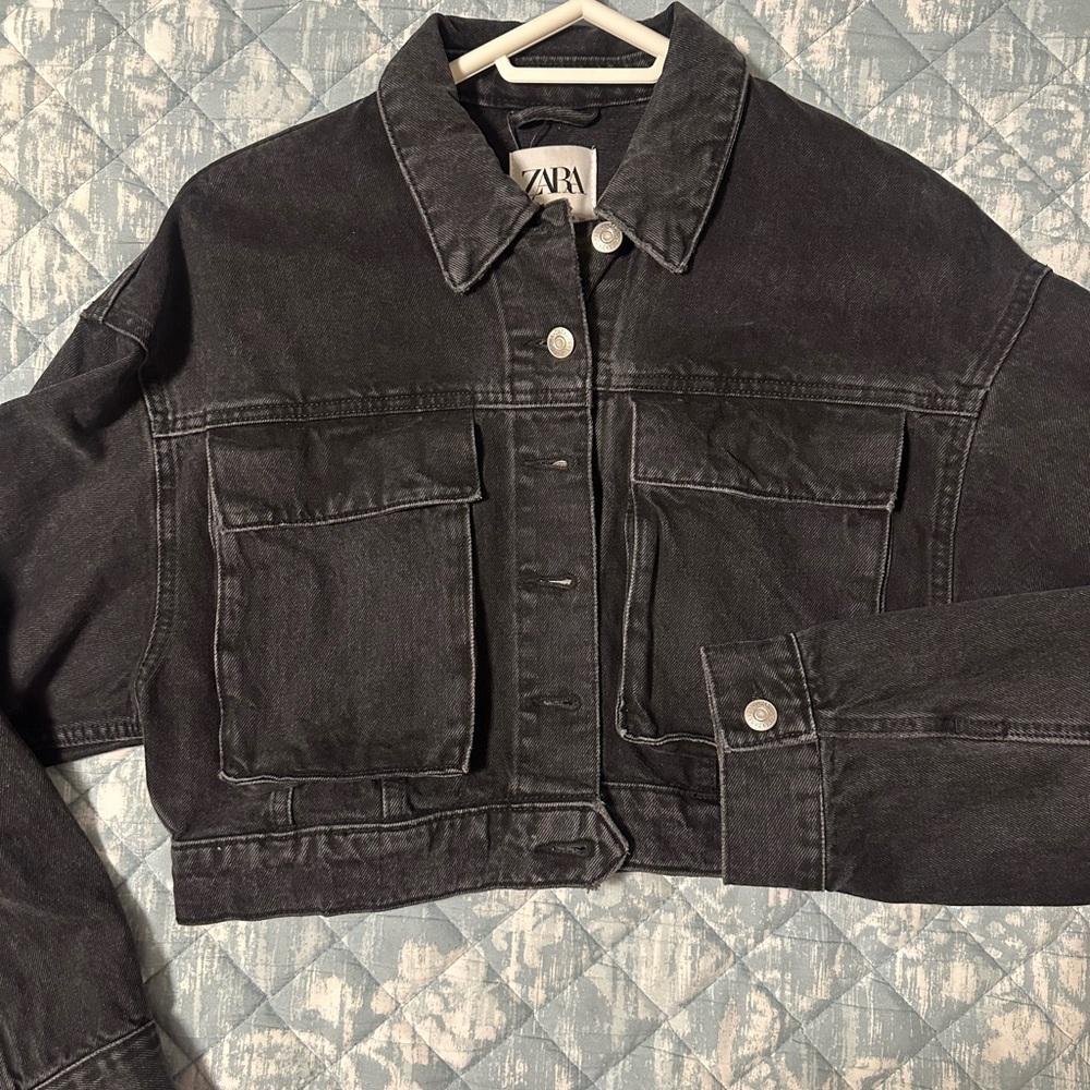 Zara Women's Charcoal Jean Jacket